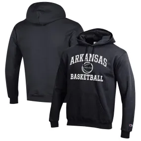 Men's Champion Black Arkansas Razorbacks Basketball Icon Pullover Hoodie