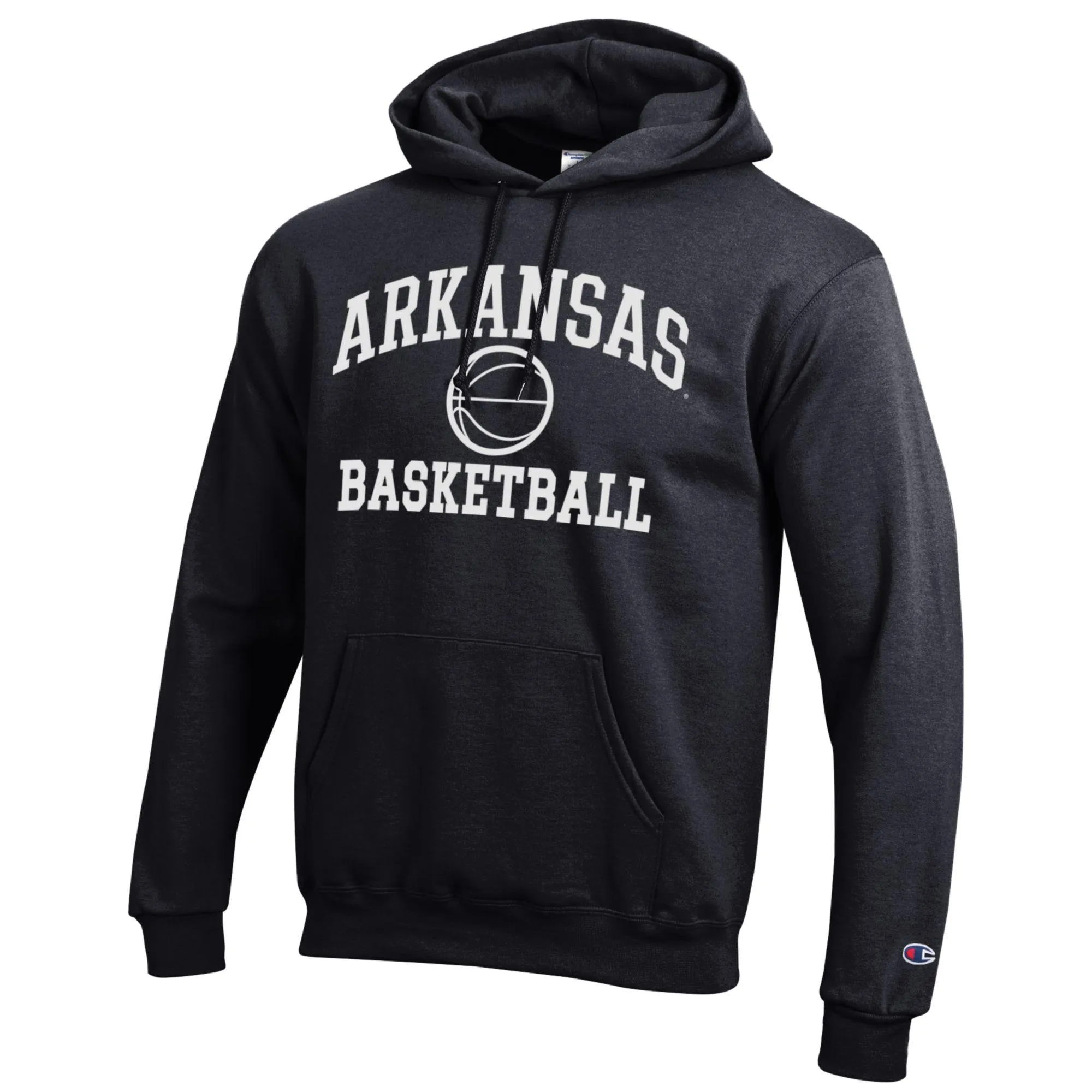 Men's Champion Black Arkansas Razorbacks Basketball Icon Pullover Hoodie