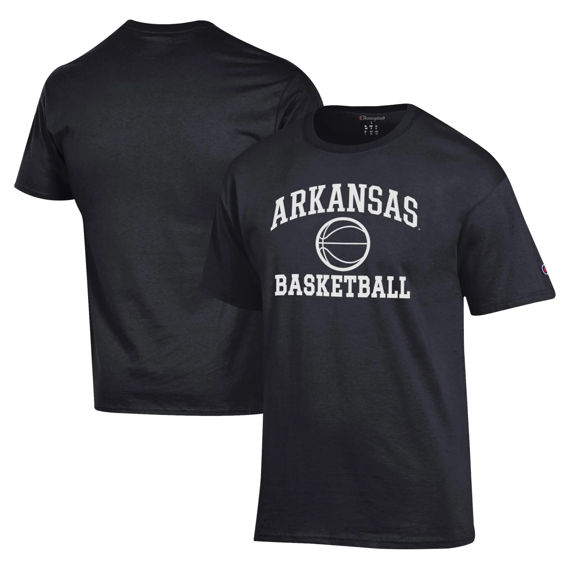 Men's Champion Black Arkansas Razorbacks Basketball Icon T-Shirt