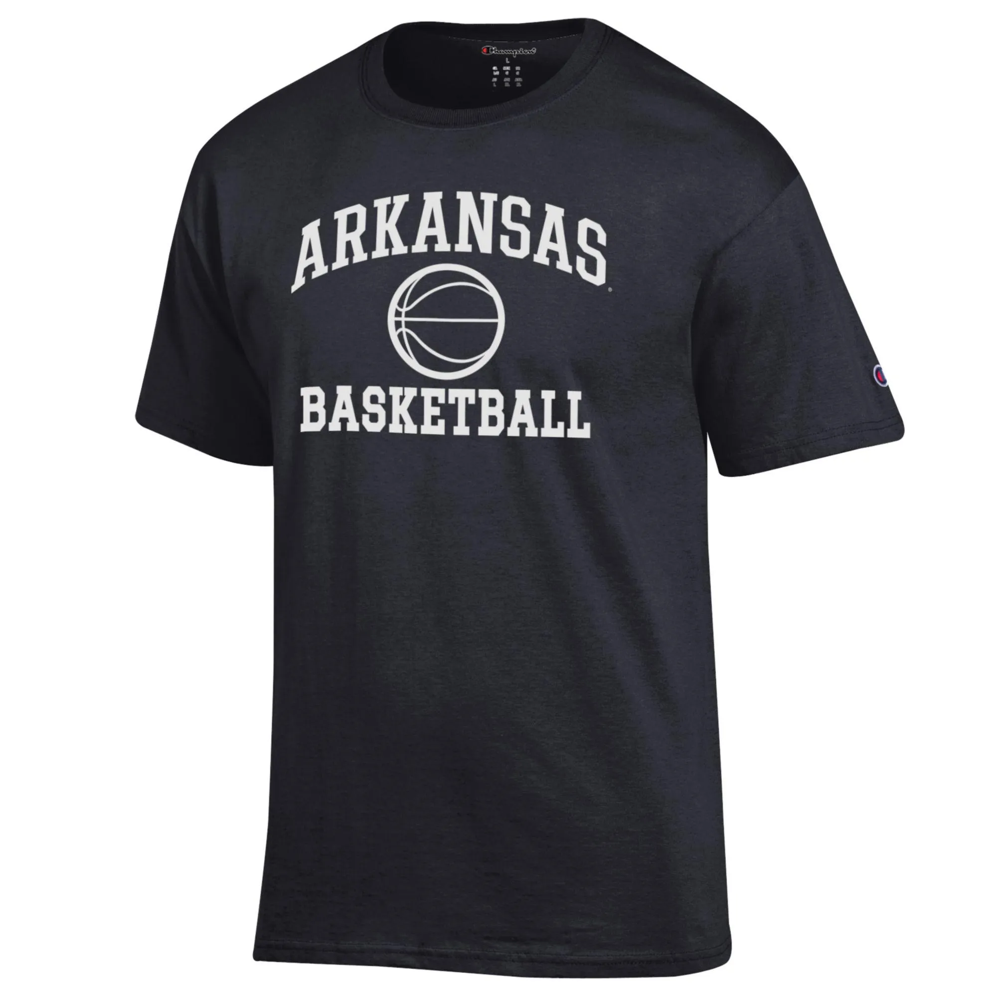 Men's Champion Black Arkansas Razorbacks Basketball Icon T-Shirt