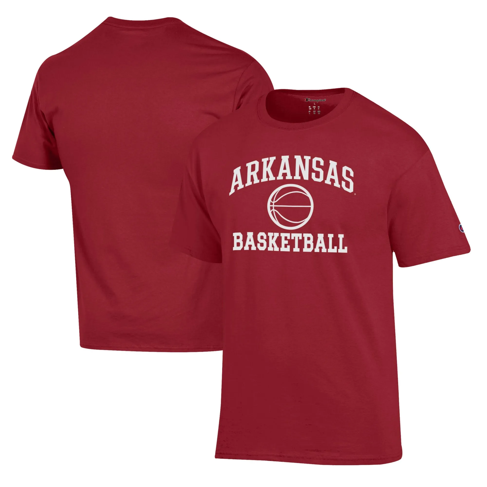 Men's Champion Cardinal Arkansas Razorbacks Basketball Icon T-Shirt