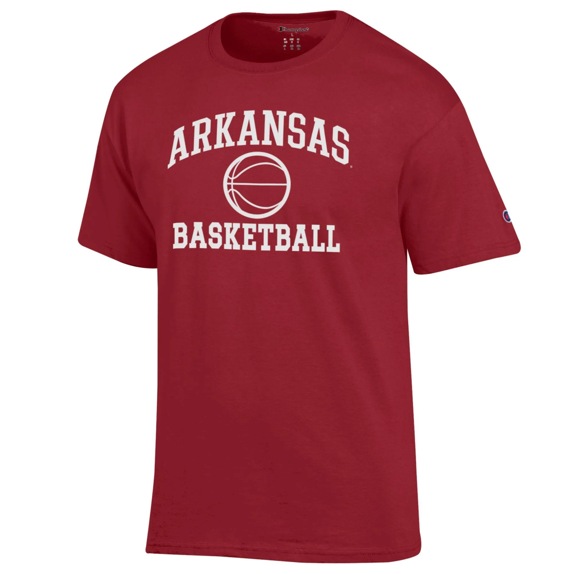 Men's Champion Cardinal Arkansas Razorbacks Basketball Icon T-Shirt