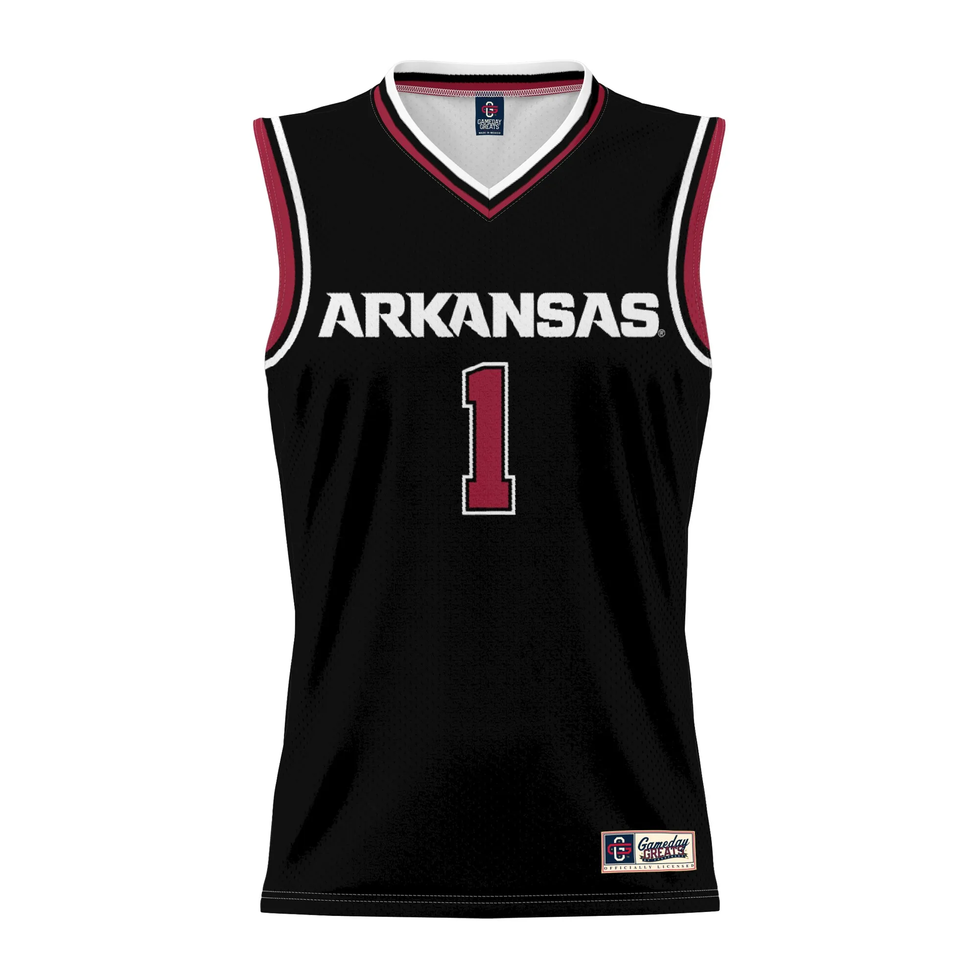 Men's GameDay Greats #1 Black Arkansas Razorbacks Lightweight Basketball Jersey