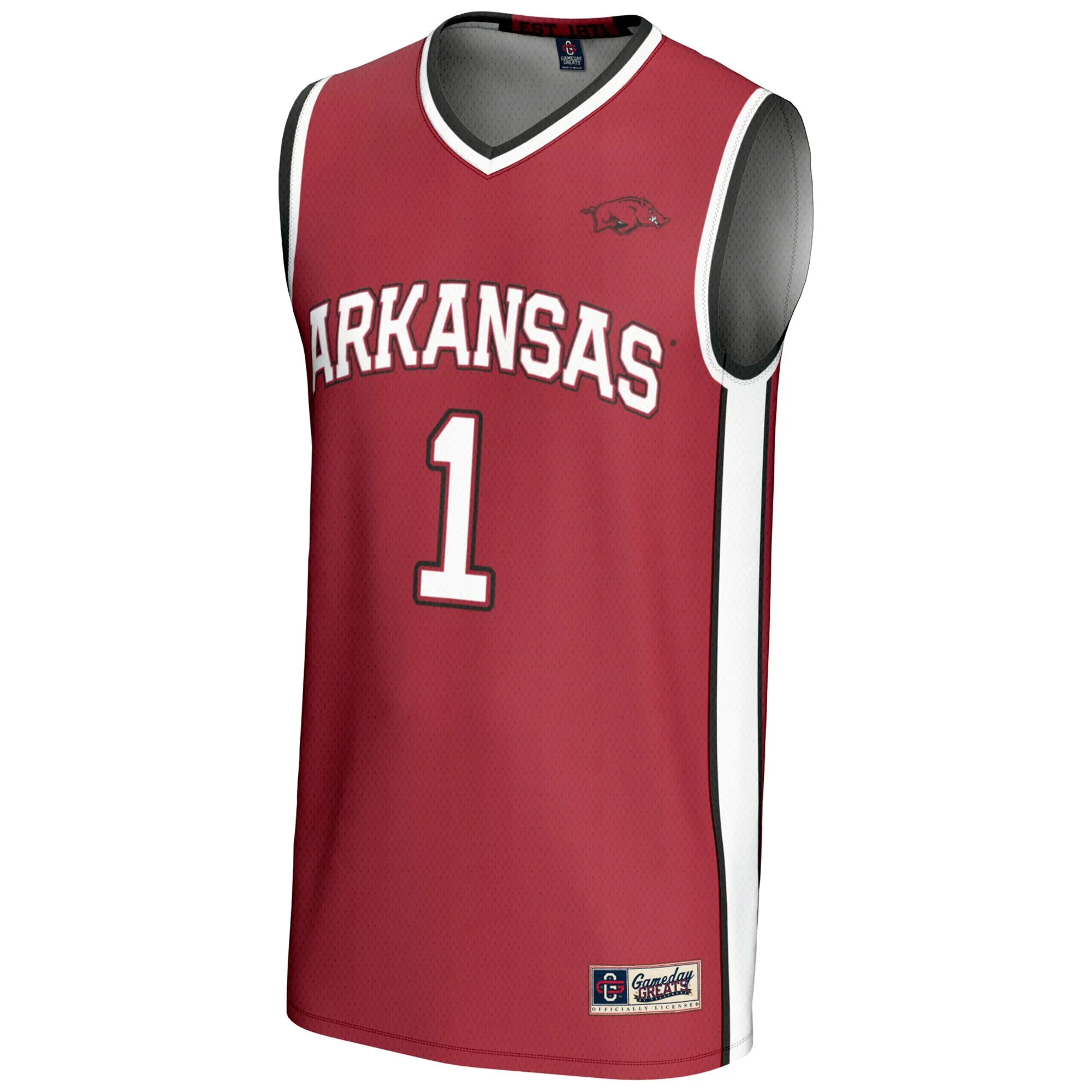 Men's GameDay Greats #1  Cardinal Arkansas Razorbacks  Lightweight Basketball Jersey