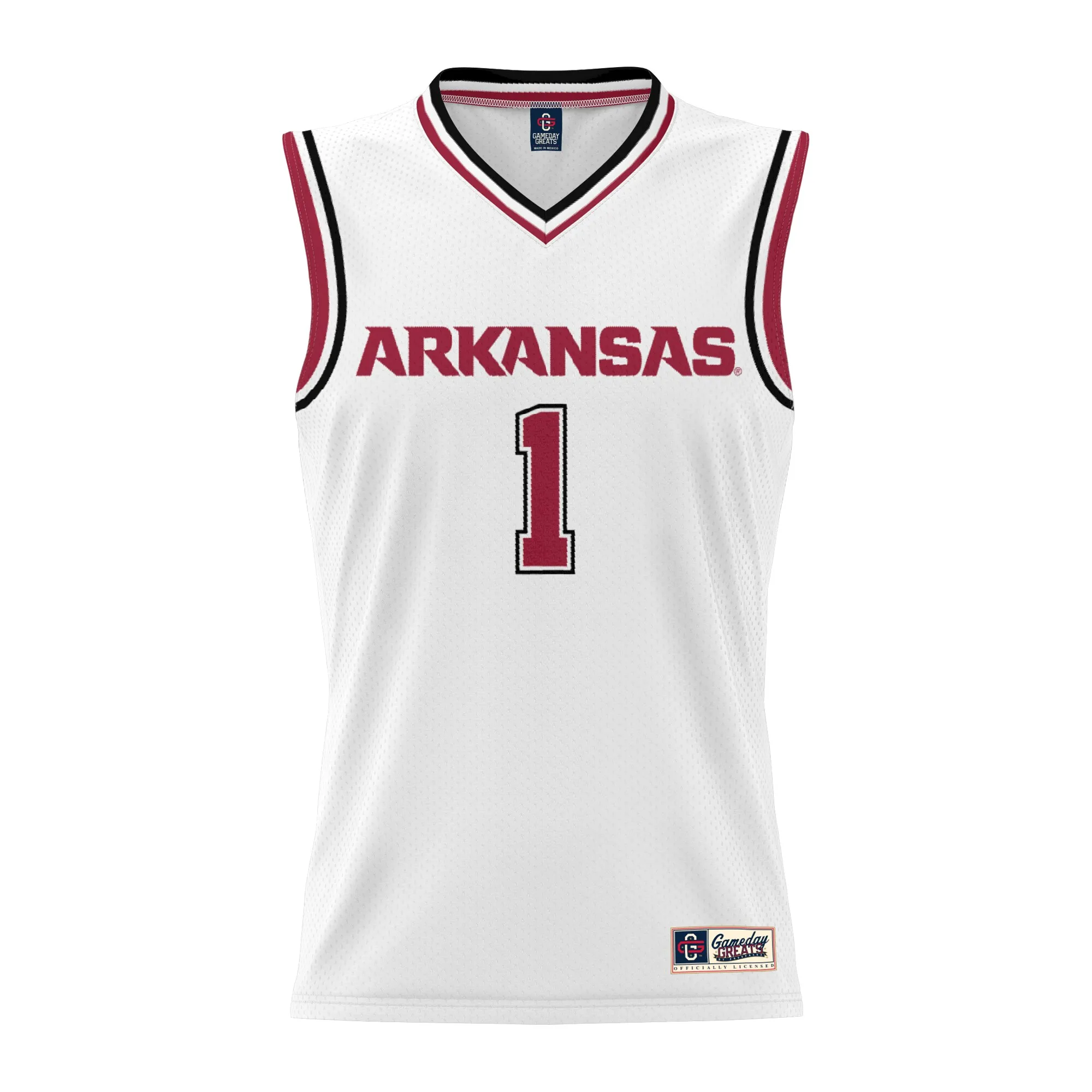 Men's GameDay Greats #1 White Arkansas Razorbacks Lightweight Basketball Jersey