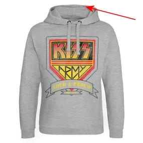 men's hoodie KISS - ARMY - Loud &amp; Proud - Heather/Grey - HYBRIS - SHORT - MY566  -  Metal-shop