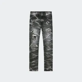 Men's Smoke Rise Lightning Effect Jeans Gail Black