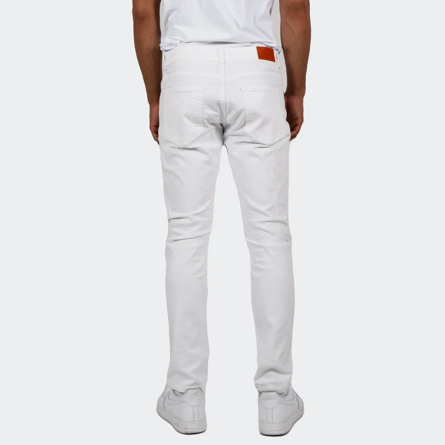 Men's TWO MILL TWENTY Humboldt Slim Fit Stitched Denim Jeans White