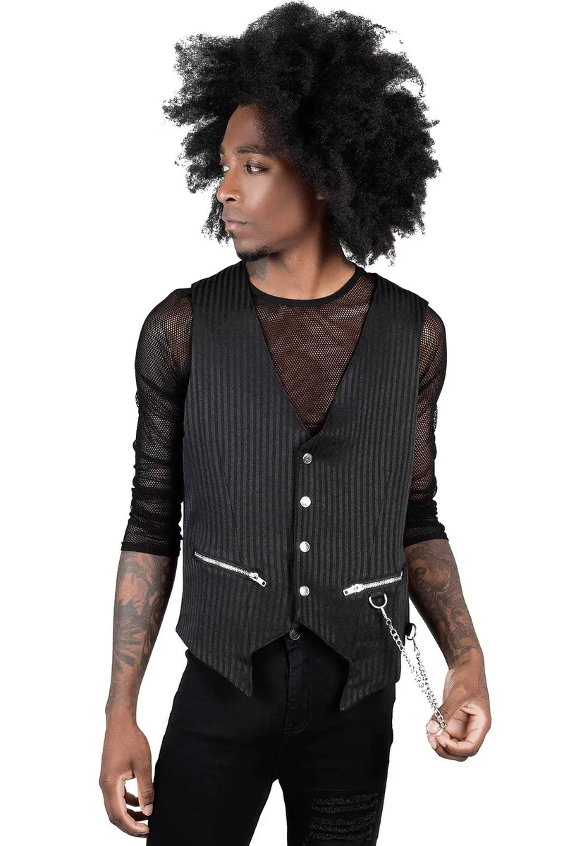 men's vest KILLSTAR - Dead - Pinstripe - KSRA003384  -  Metal-shop