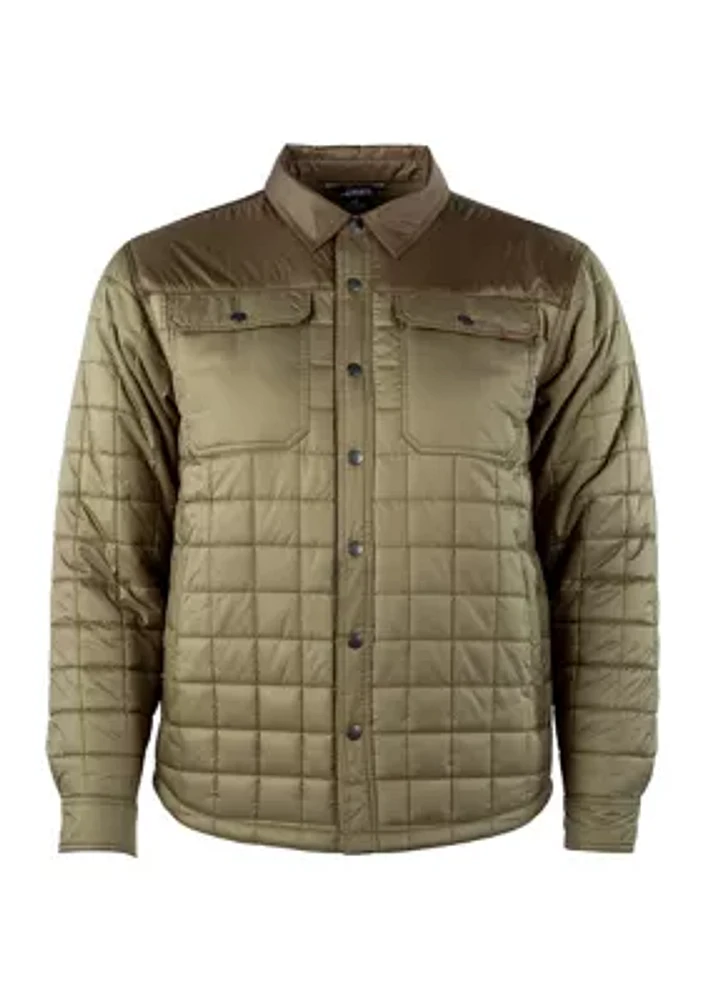 Men's Quilted Snap Front Shirt Jacket