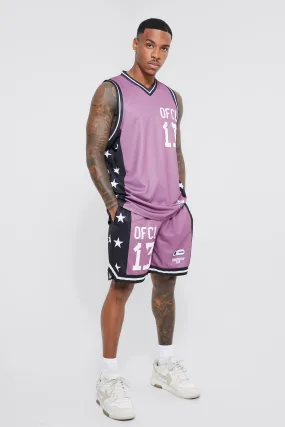 Mesh Ofcl Basketball Vest & Short Set | boohooMAN UK