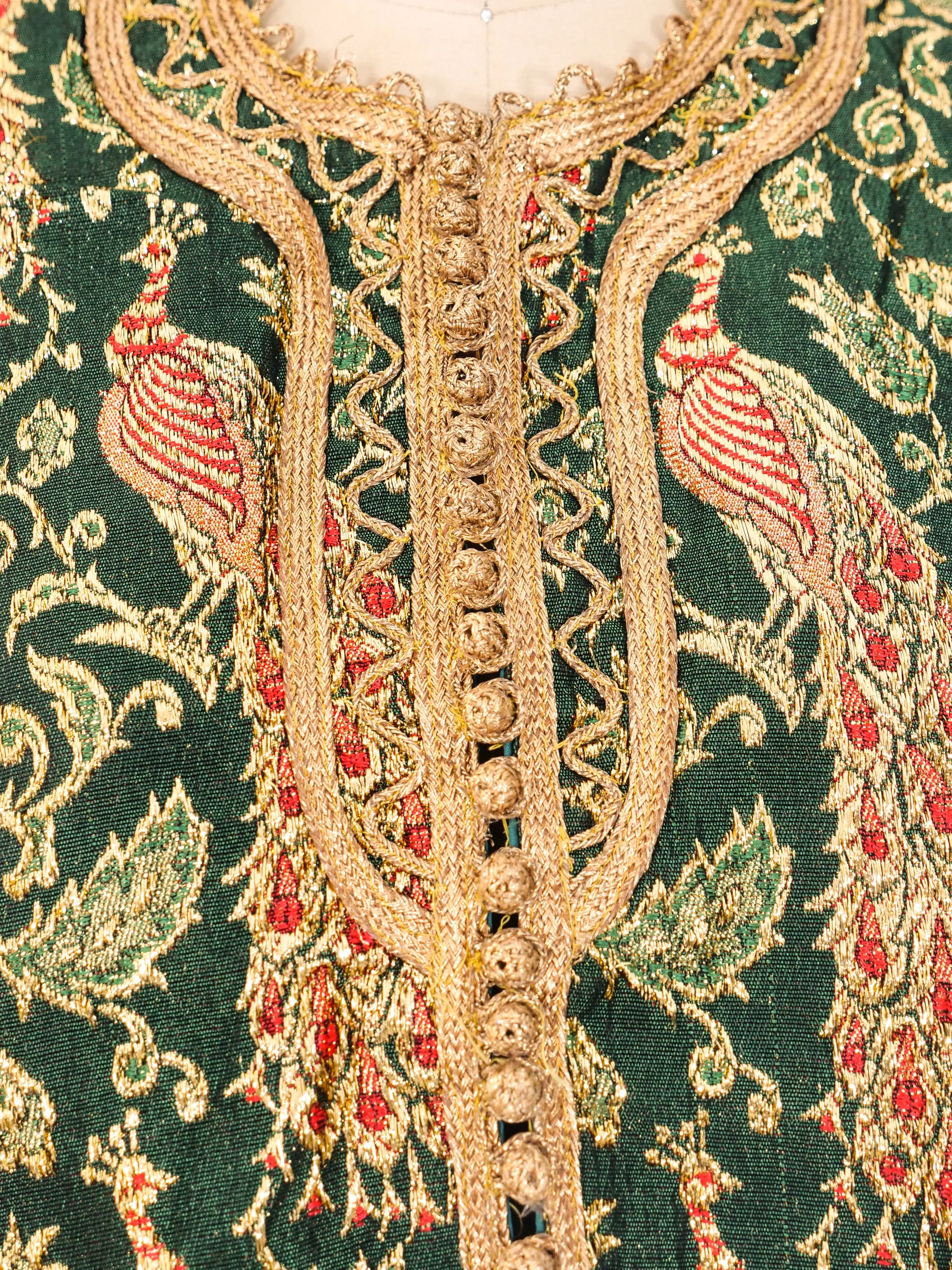 Metallic Peacock Brocade Vest