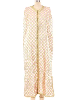 Metallic Pink Brocade Maxi Vest