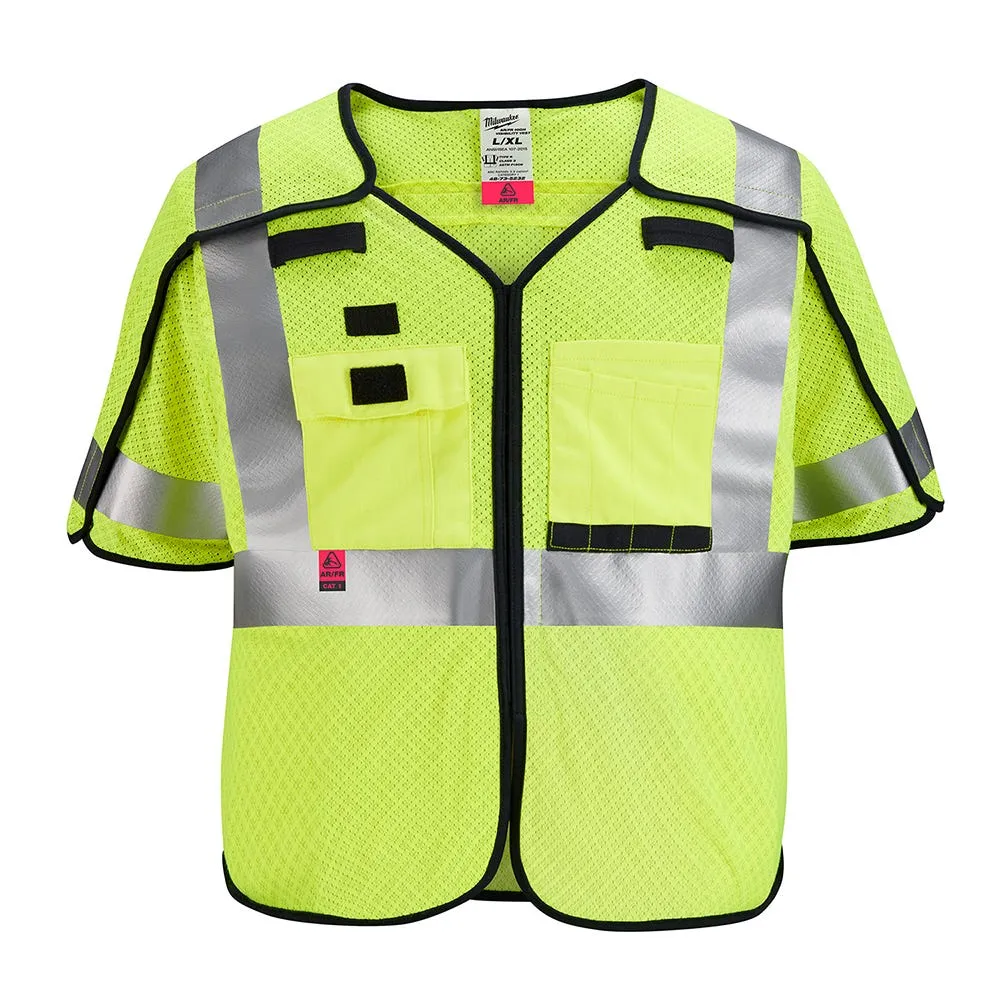 Milwaukee Tools AR/FR Cat. 1 Class 3 Breakaway Mesh Safety Vest ANSI/CSA High Vis 48-73-523