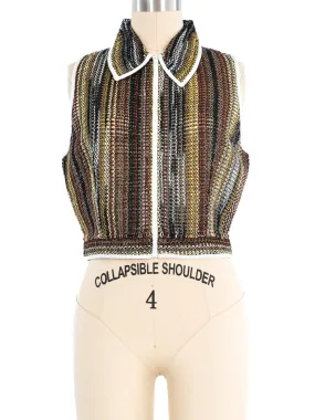 Missoni Metallic Knit Zip Front Vest