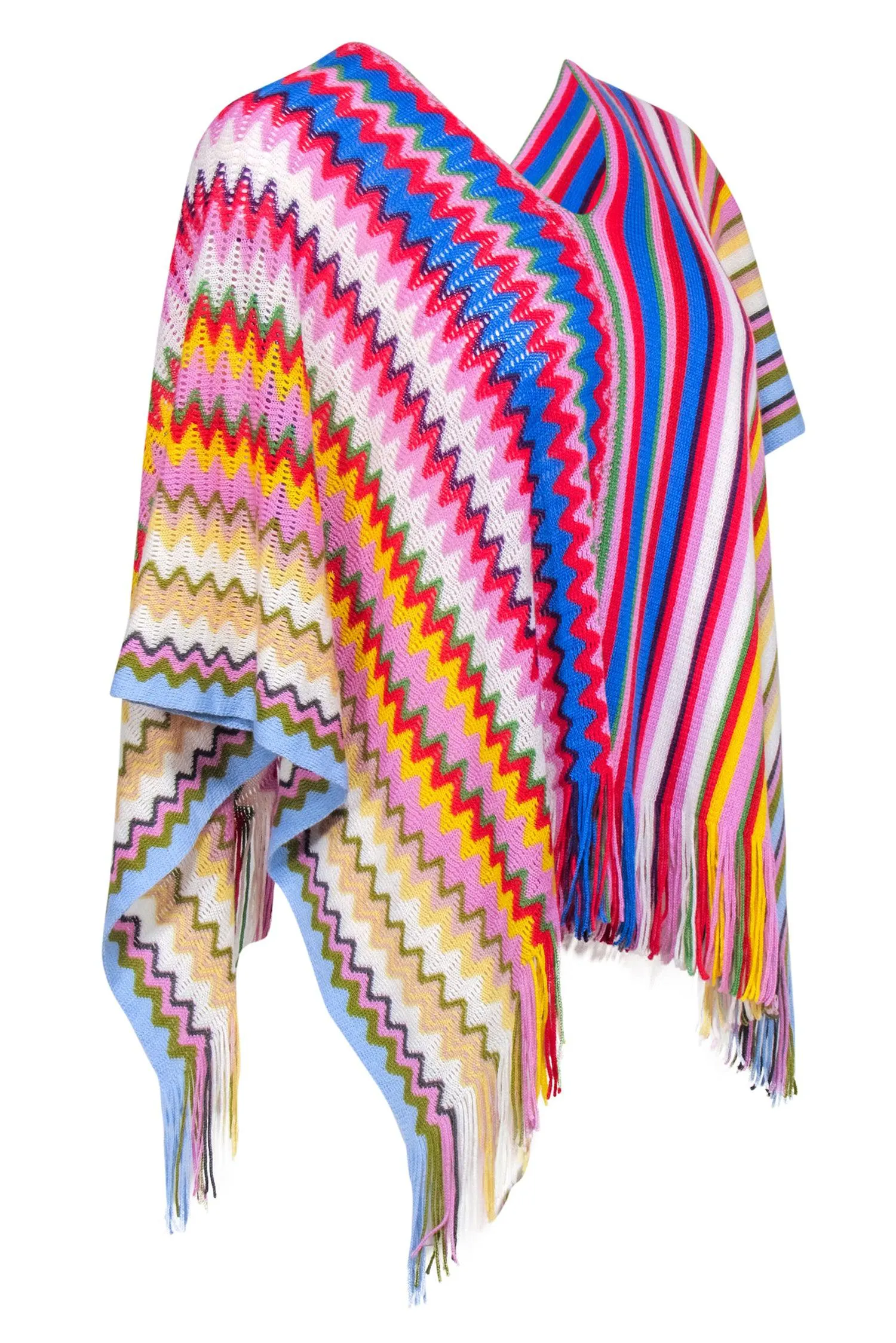 Missoni - Rainbow Multi color Poncho Sweater Sz One Size