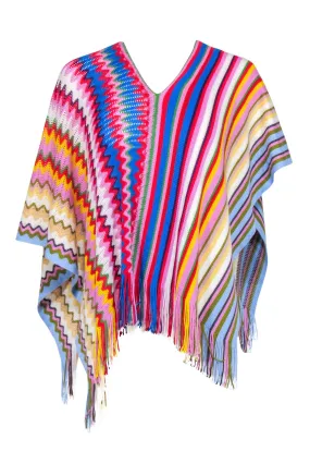 Missoni - Rainbow Multi color Poncho Sweater Sz One Size