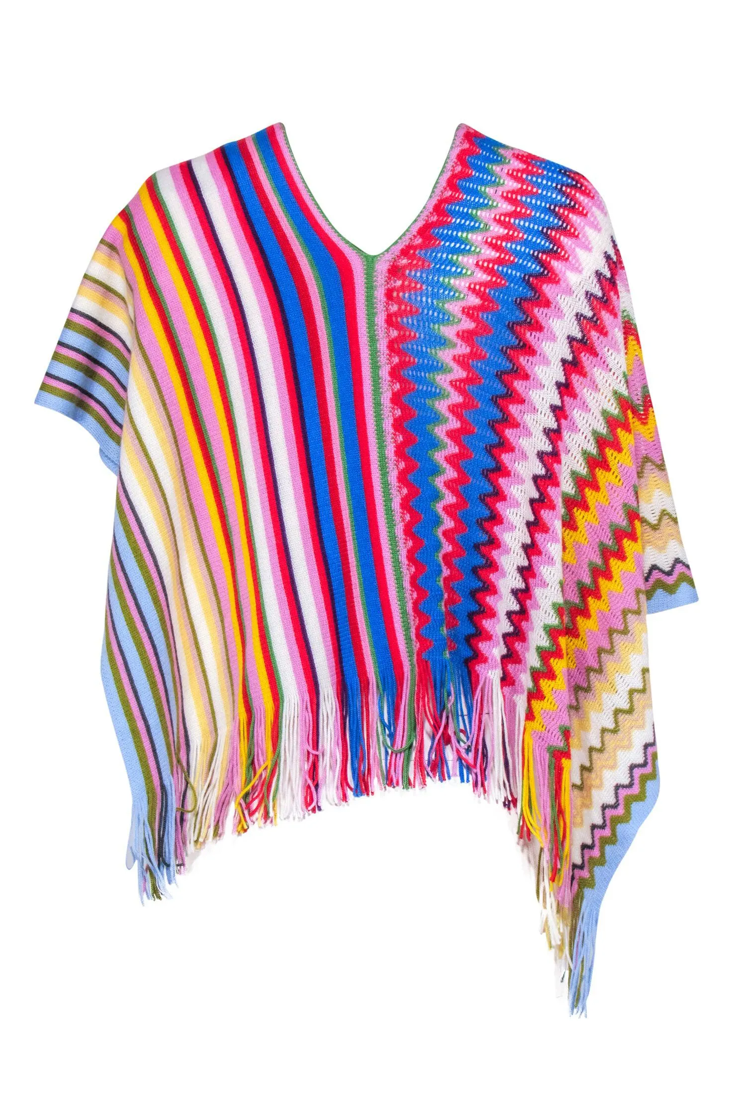 Missoni - Rainbow Multi color Poncho Sweater Sz One Size