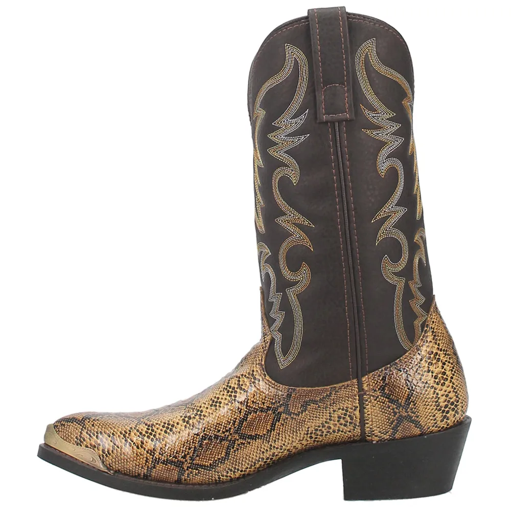 Monty Snake Print Pointed Toe Cowboy Boots