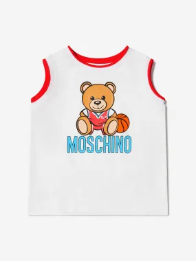 Moschino Boys Cotton Basketball Teddy Sleeveless T-Shirt