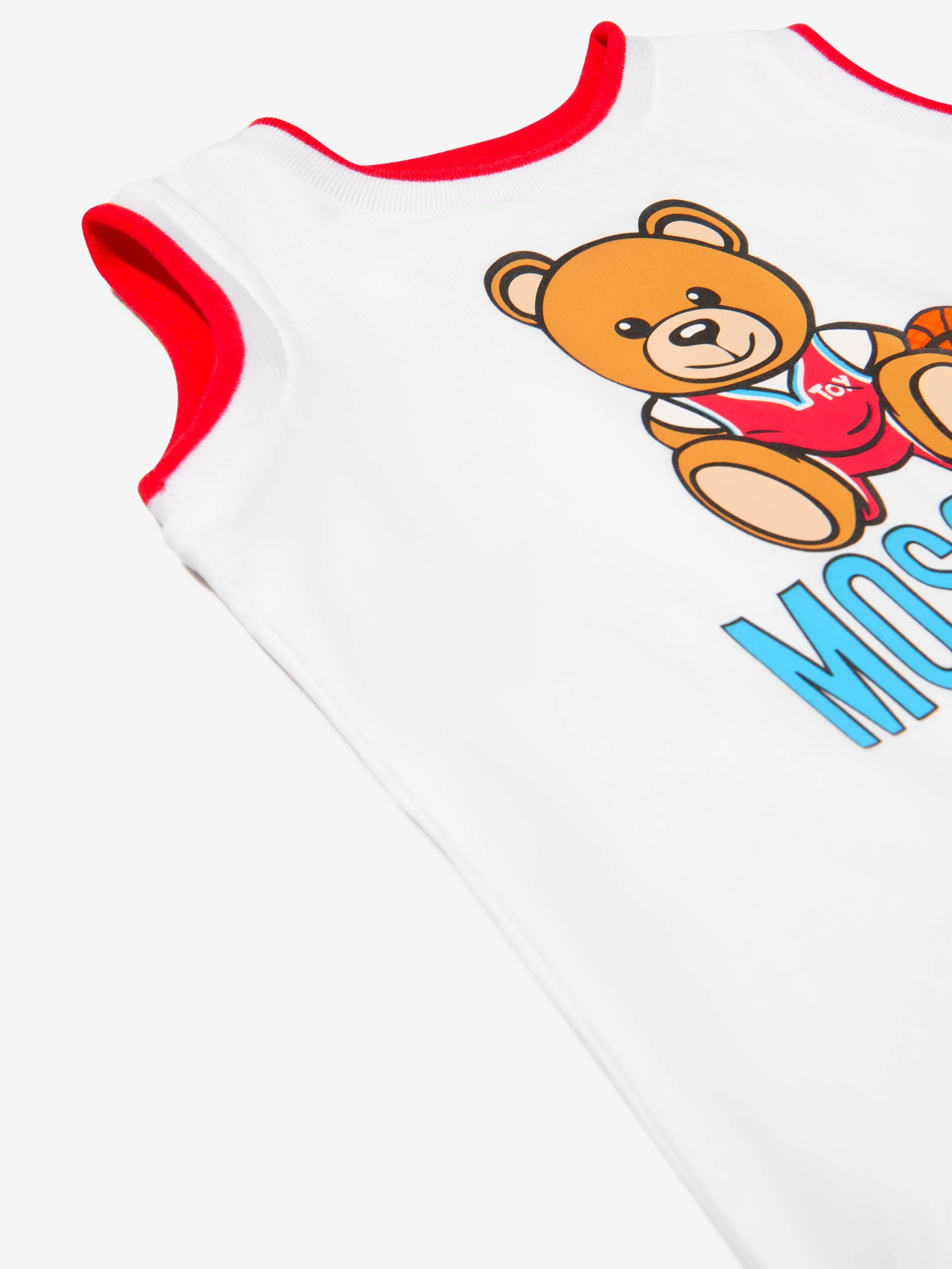 Moschino Boys Cotton Basketball Teddy Sleeveless T-Shirt