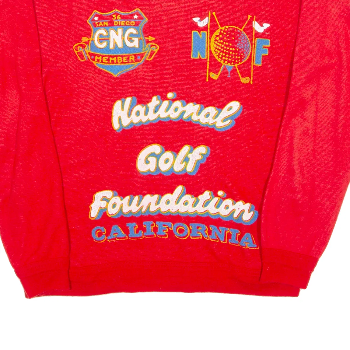 National Golf California Mens Sweatshirt Red Crewneck S