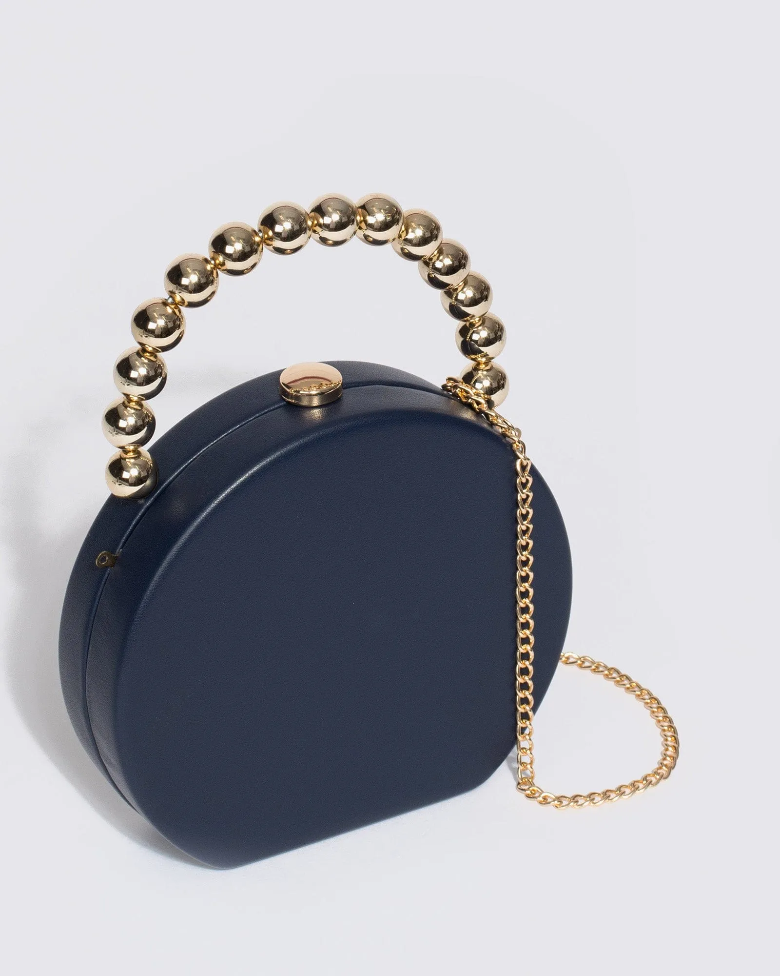 Navy Blue Sia Beaded Clutch Bag