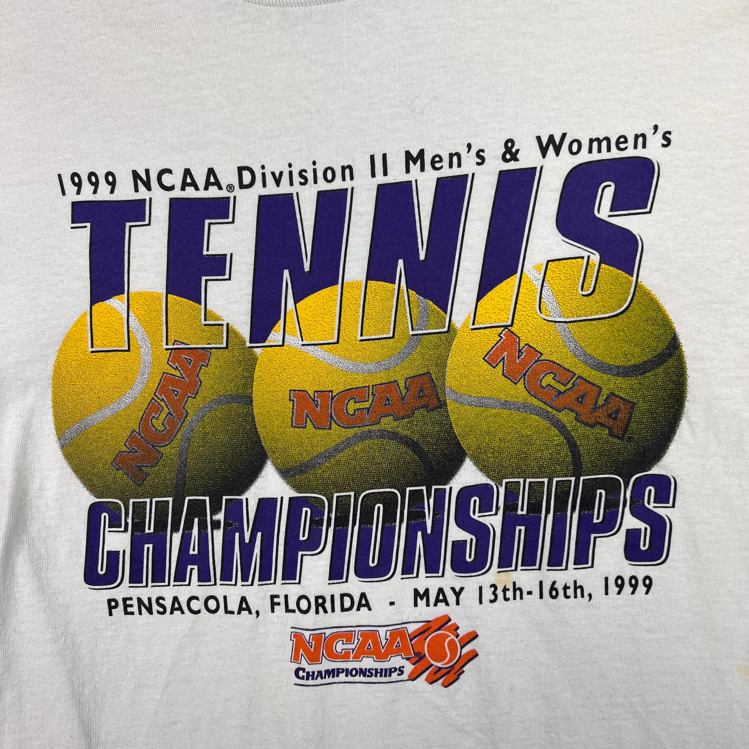 NCAA 1999 Tennis Championships Graphic White T-shirt