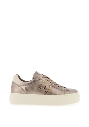 Nero Giardini Metallic Platform Trainers, Gold