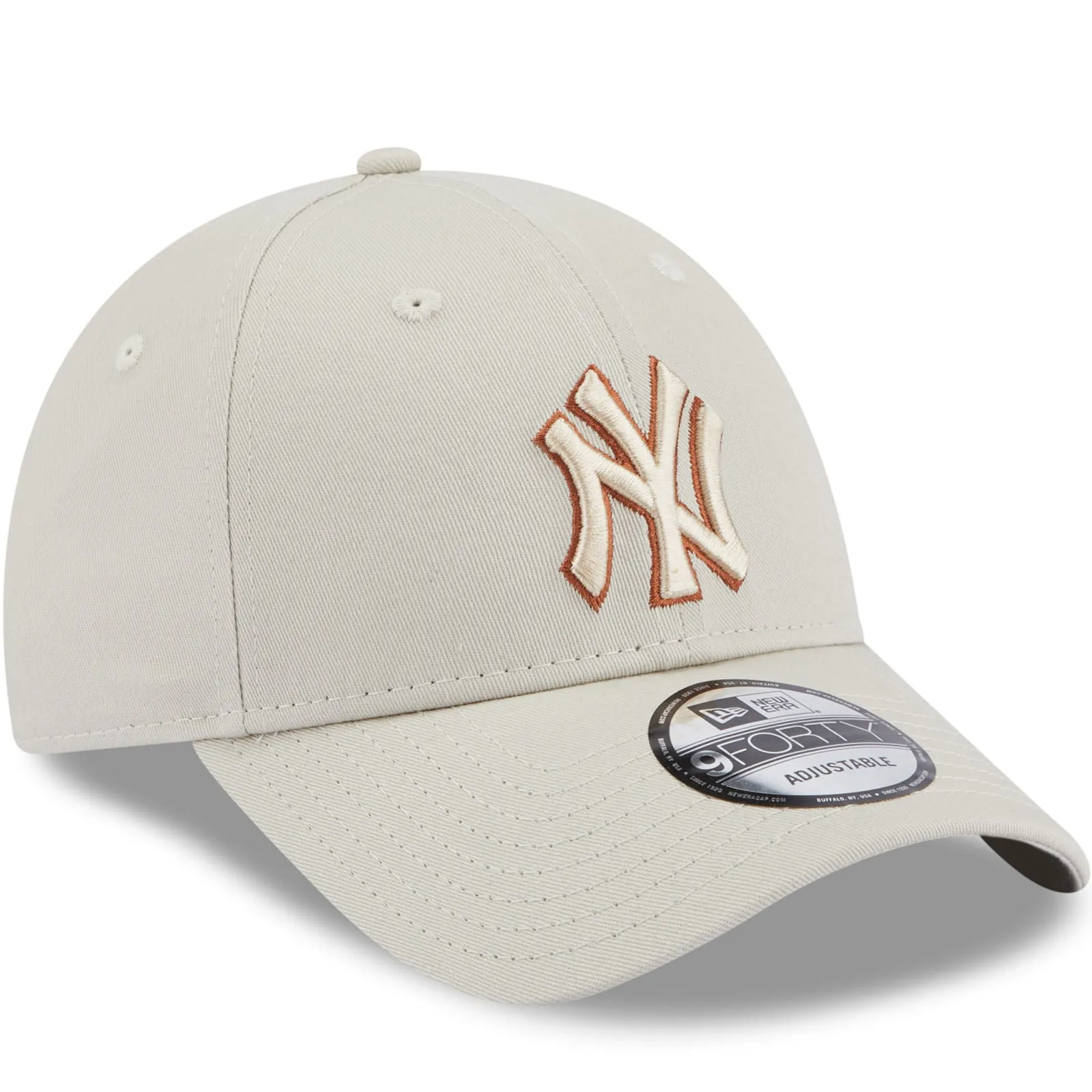 New Era Adults New York Yankees MLB 9FORTY Baseball Cap - Stone