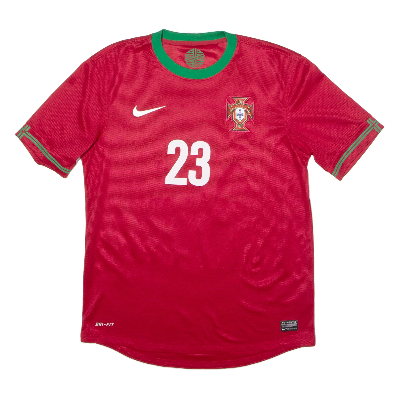 NIKE 2012 Portugal Home #23 Coimbra Mens Football Shirt Jersey Red Crew Neck M