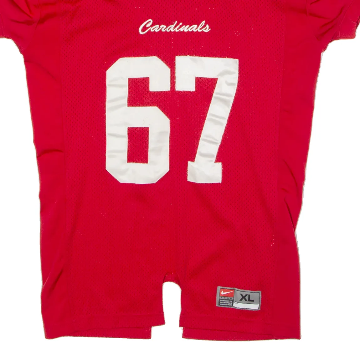 NIKE Cardinals #67 American Football Mens Jersey Red 90s USA V-Neck XL