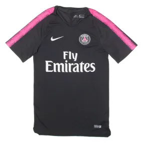 NIKE Paris St Germain Training Mens Football Shirt Jersey Black V-Neck S