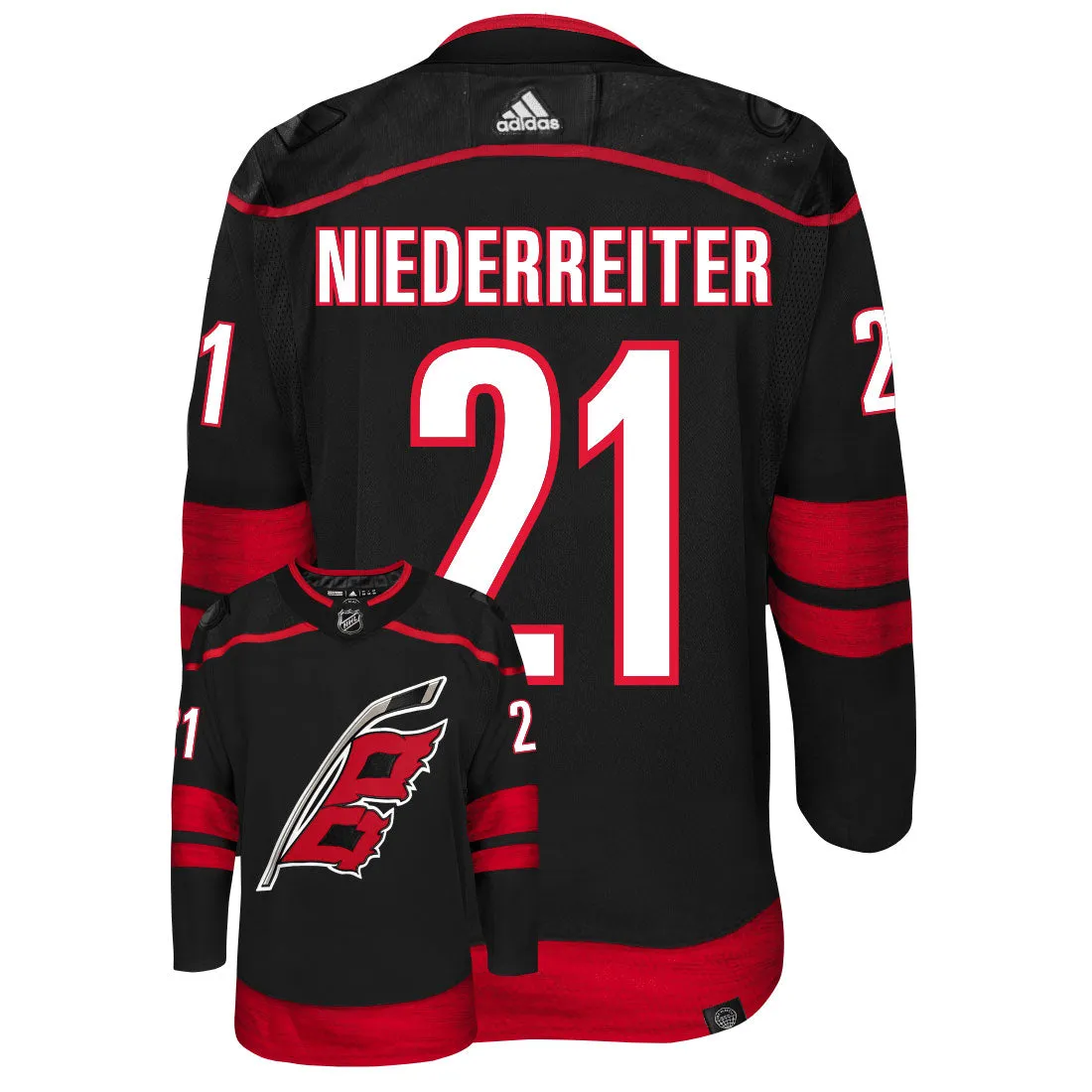 Nino Niederreiter Carolina Hurricanes Adidas Primegreen Authentic NHL Hockey Jersey     