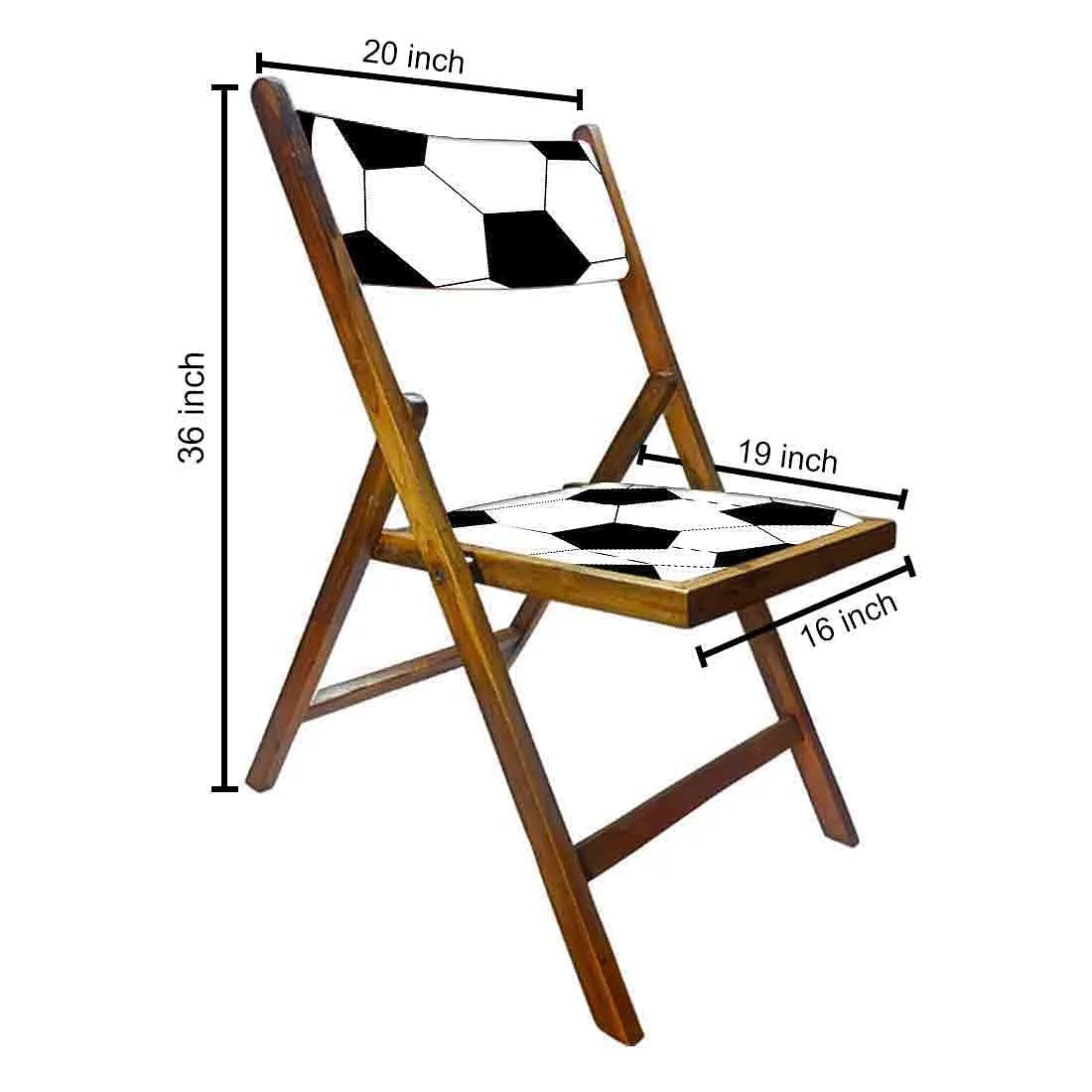 Nutcase Wooden Foldable Chair With Cushion - Football