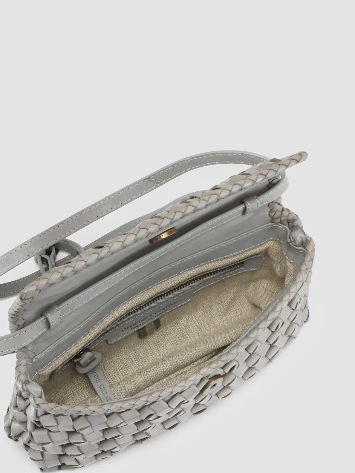 OC CLASS 47 - Grey Leather Shoulder Bag