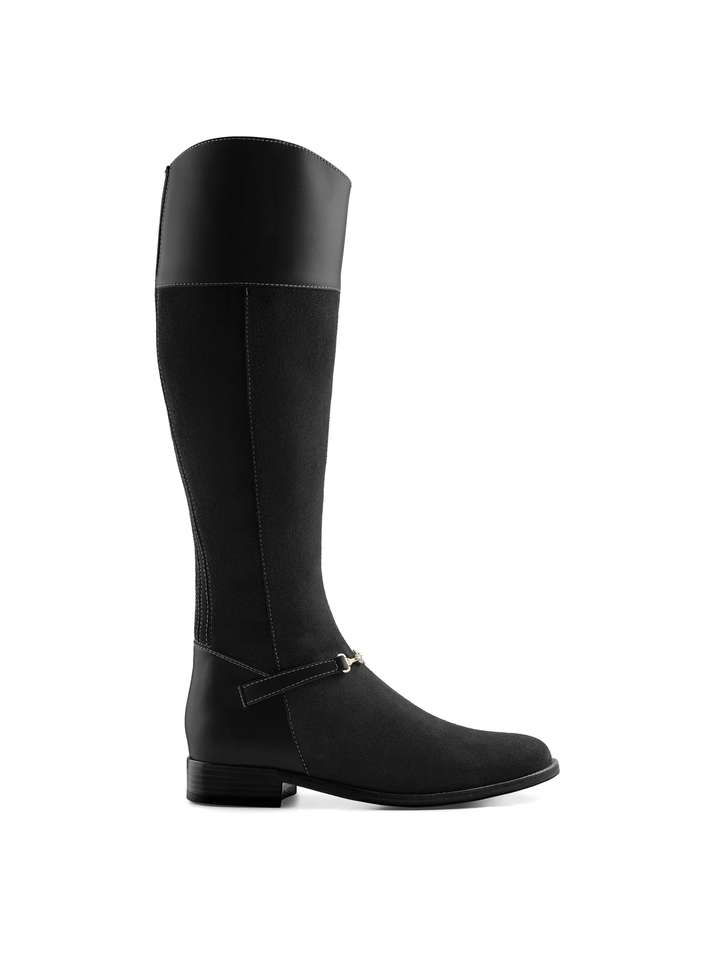 Octavia black Flat Knee-high Boots        - Sporting Fit