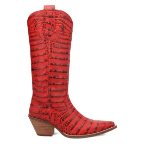 Ozzie Croc Embossed Snip Toe Cowboy Boots