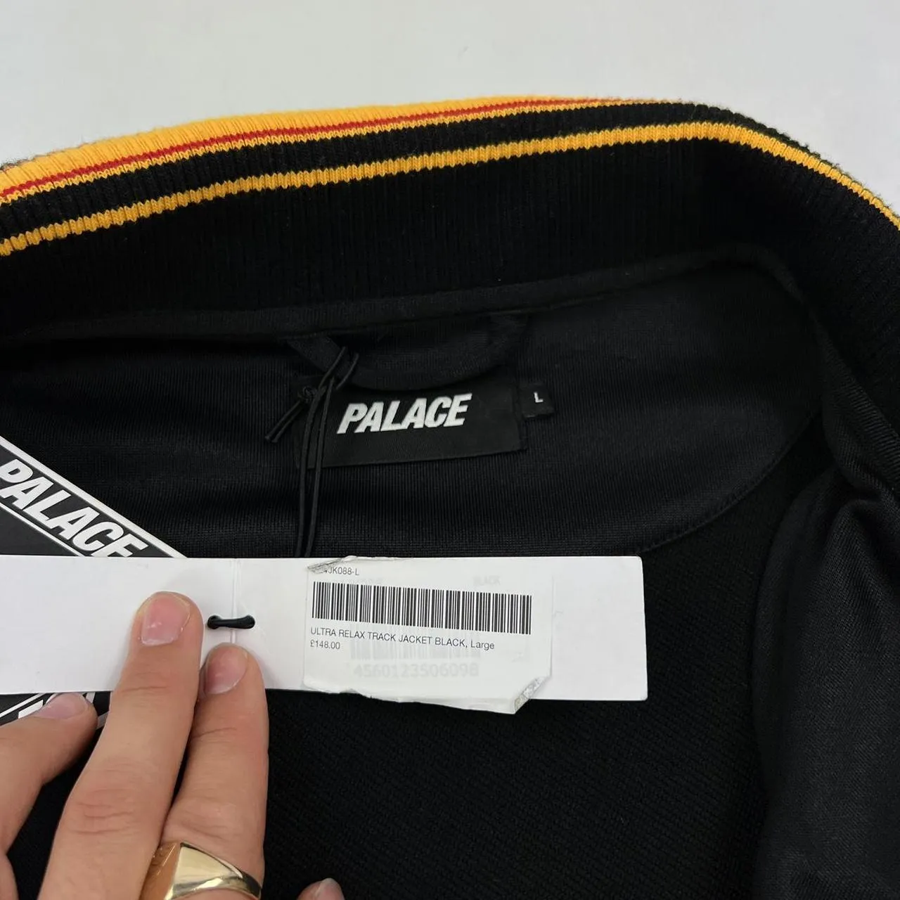 Palace Ultra Relax Track Jacket In Black & Yellow