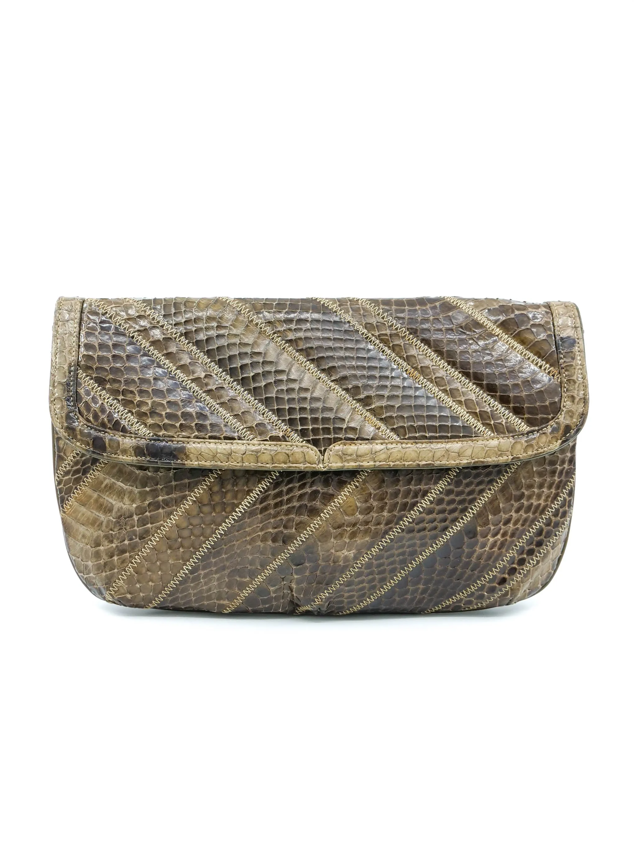 Patchwork Snakeskin Convertible Clutch