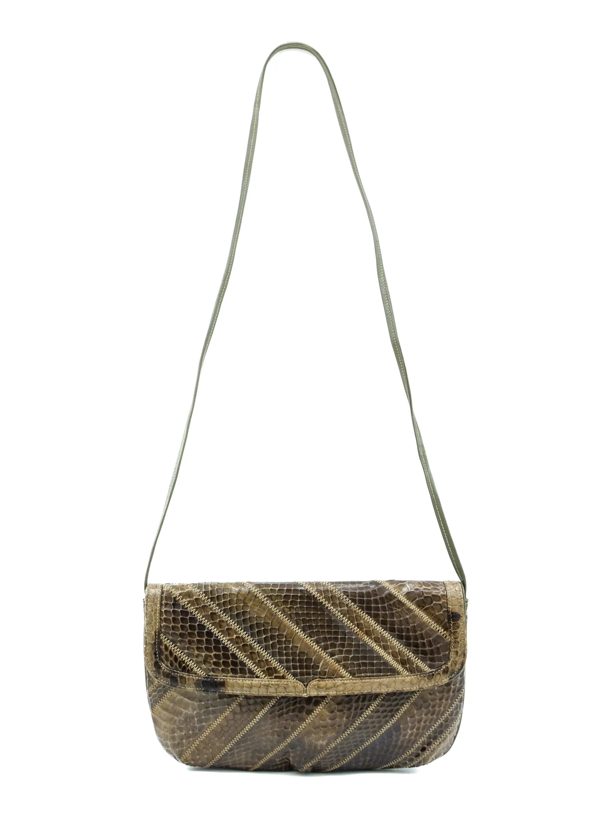 Patchwork Snakeskin Convertible Clutch