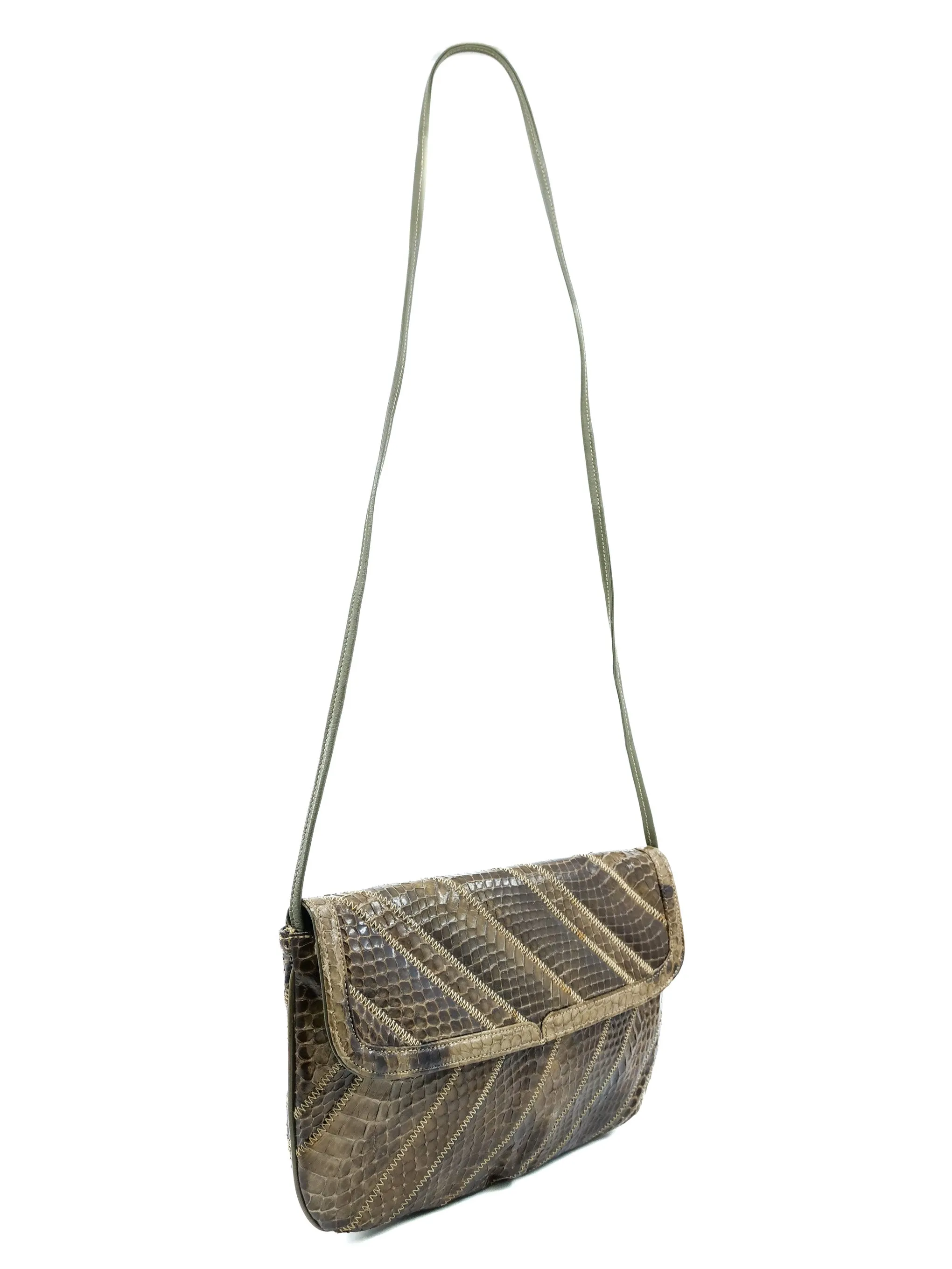 Patchwork Snakeskin Convertible Clutch