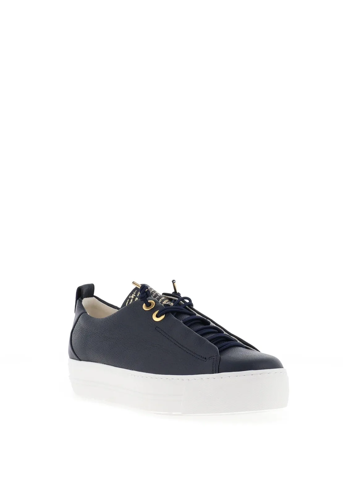 Paul Green Leather Elasticated Lace Trainers, Navy