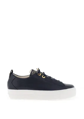 Paul Green Leather Elasticated Lace Trainers, Navy