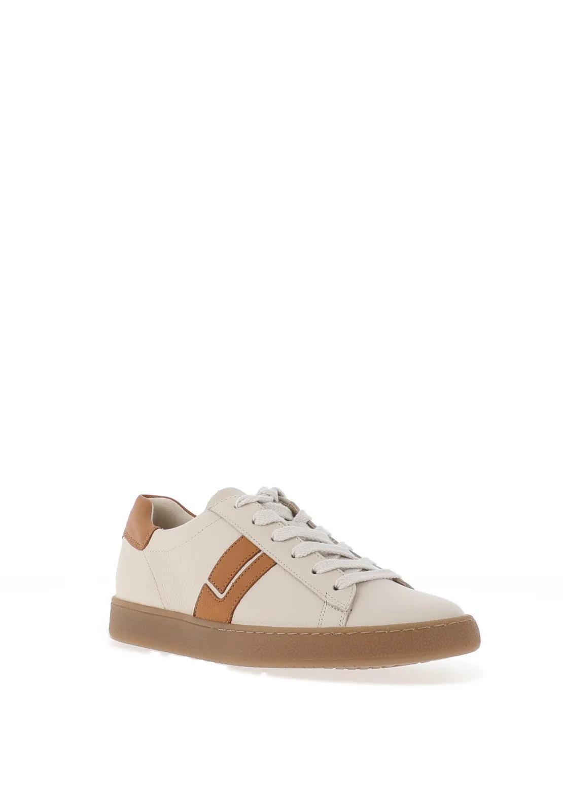 Paul Green Leather Lace Up Trainers, Beige