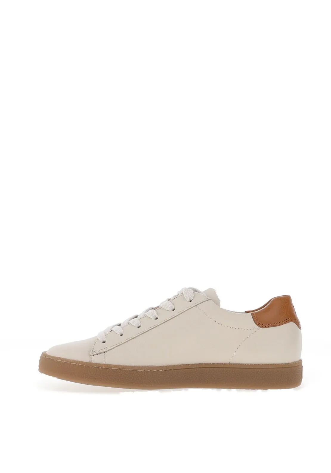 Paul Green Leather Lace Up Trainers, Beige