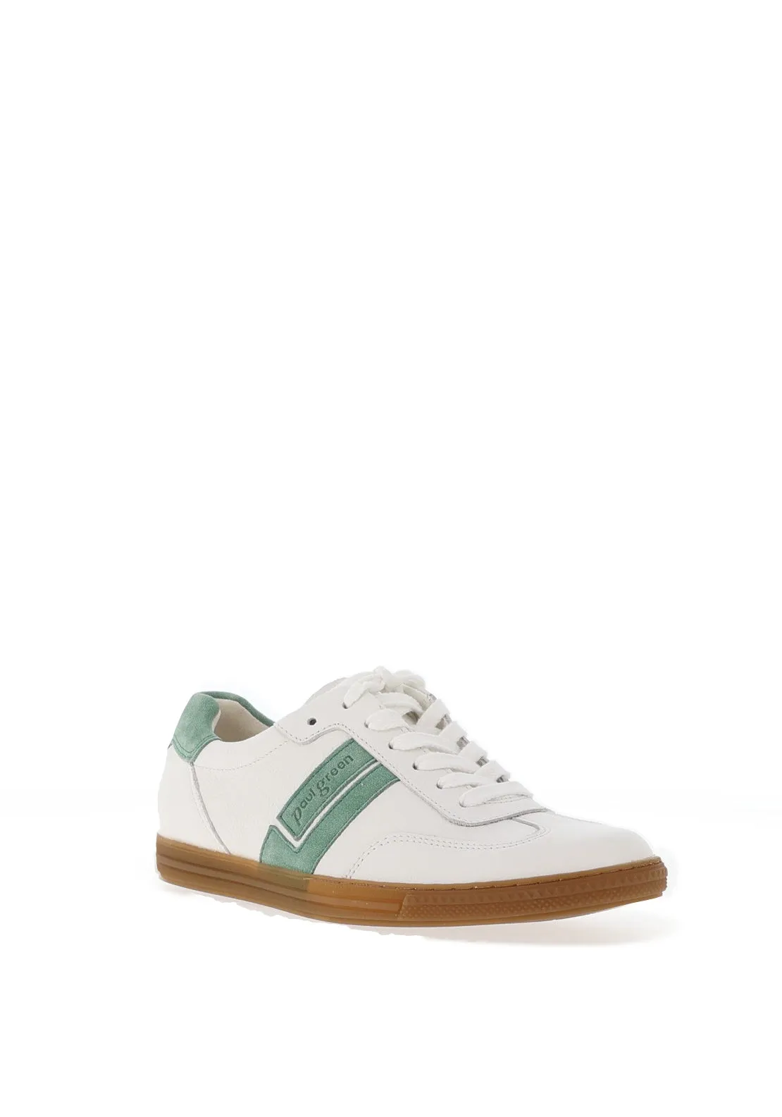 Paul Green Leather Lace Up Trainers, White