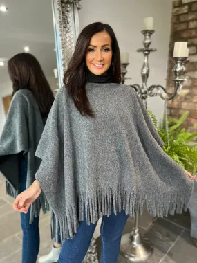 Plain Tassel Hem Poncho Hayden