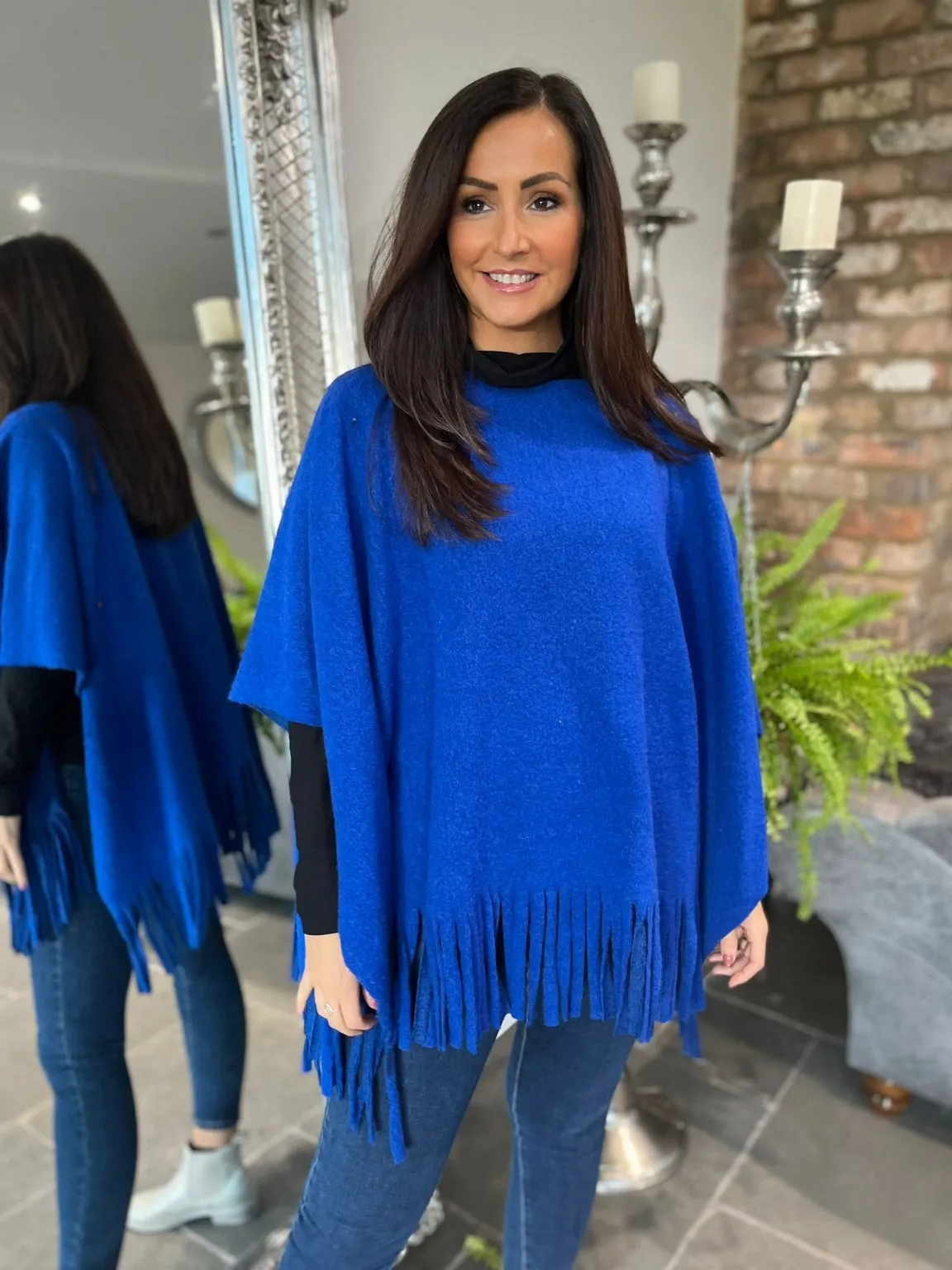 Plain Tassel Hem Poncho Hayden