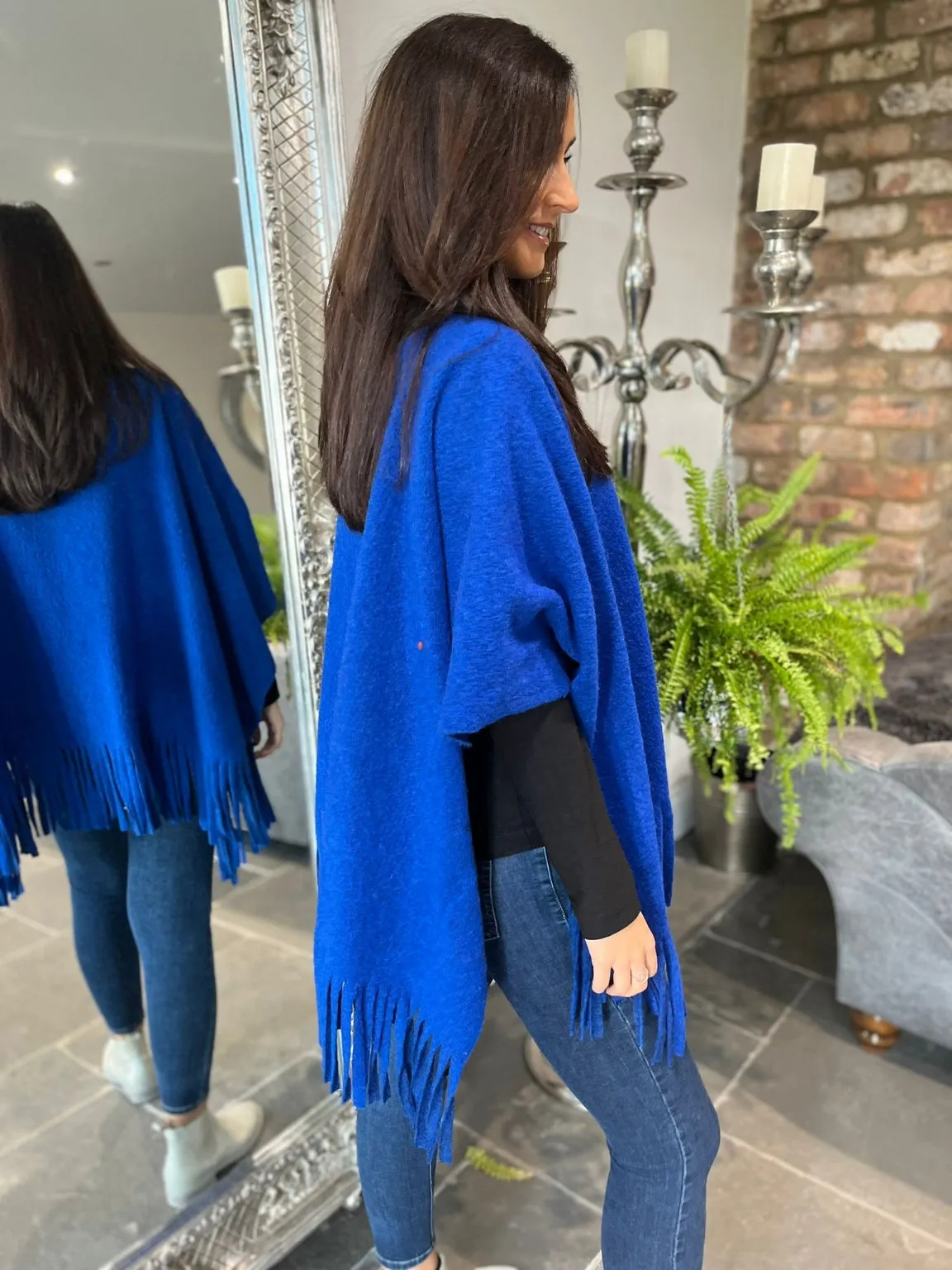 Plain Tassel Hem Poncho Hayden